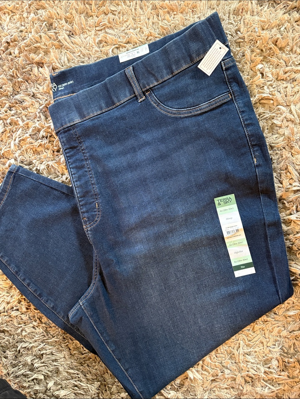 New Terra and sky skinny pull on tummy control jeans dark wash women’s 4X plus